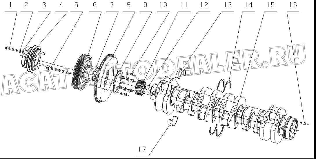 Pin 8x14 Q5210814 для Yuchai YC6J245-30