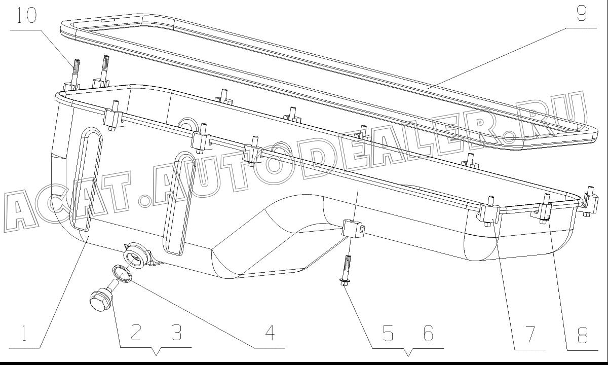 Oil sump parts J56QA-1009040 для Yuchai YC6J245-30