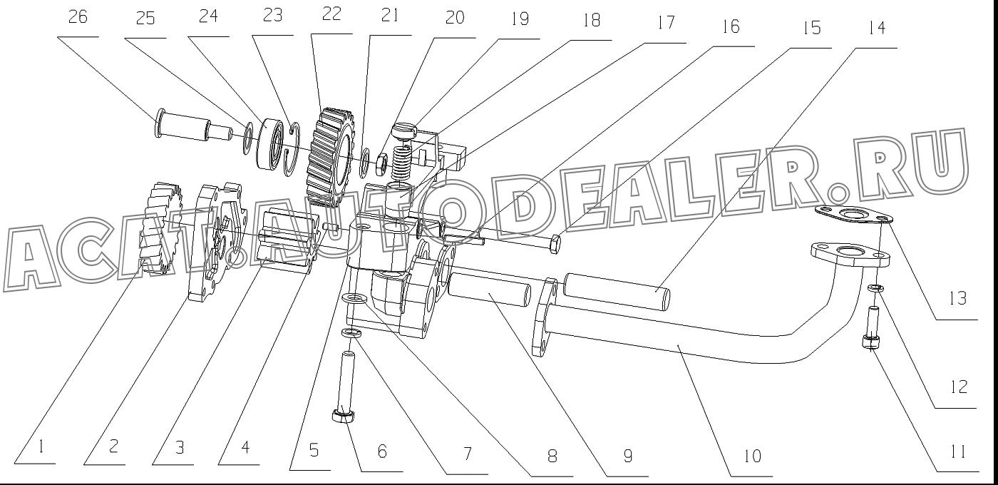 Oil pump gear A30-1011023 для Yuchai YC6J245-30