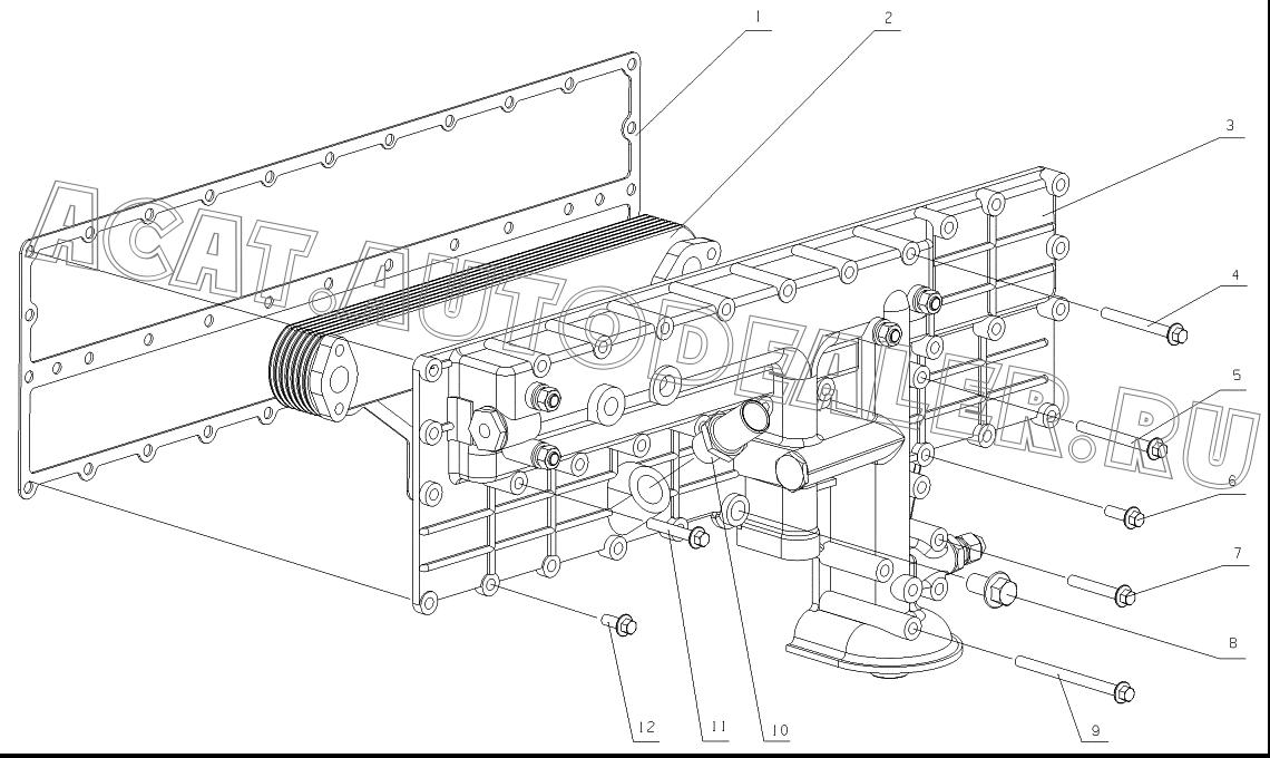 Oil cooler core A3000-1013020 для Yuchai YC6J245-30