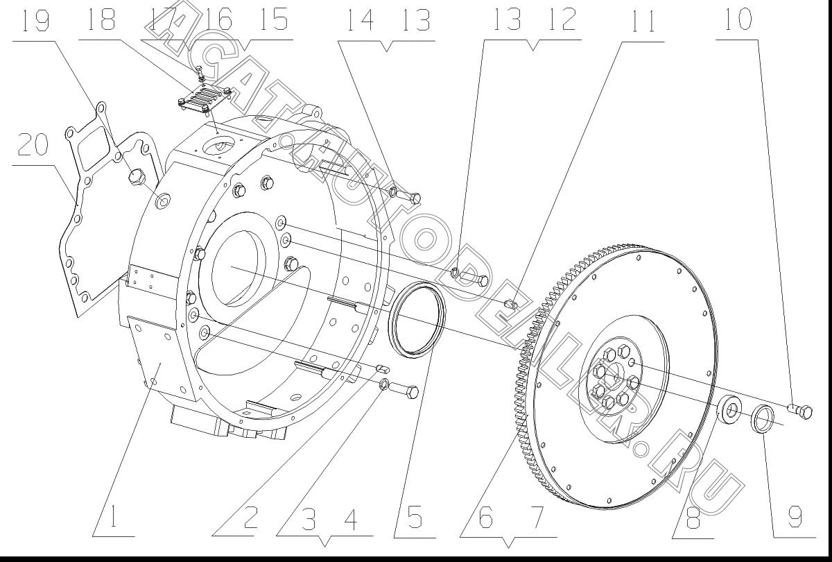 Flywheel A3206-1005361 для Yuchai YC6J245-30