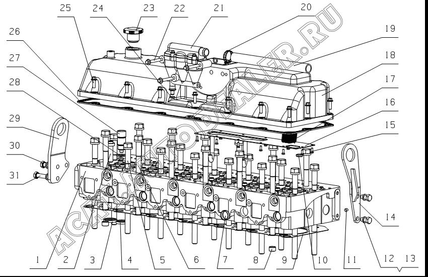 Cylinder head L3000-1003015D для Yuchai YC6L260-30
