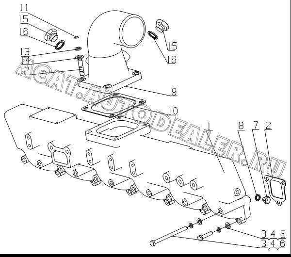 Air intake manifold L38DA-1008101A для Yuchai YC6L260-30