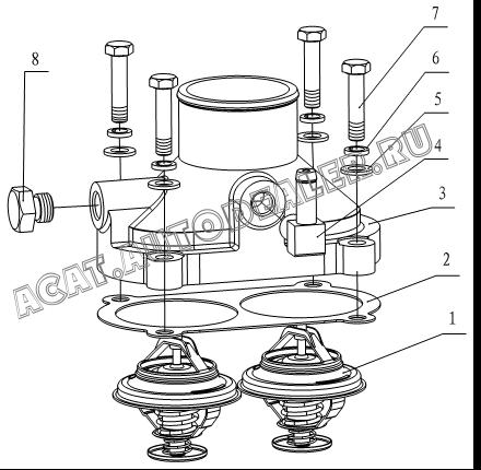 Wax thermostat 530-1306010A для Yuchai YC6L260-30