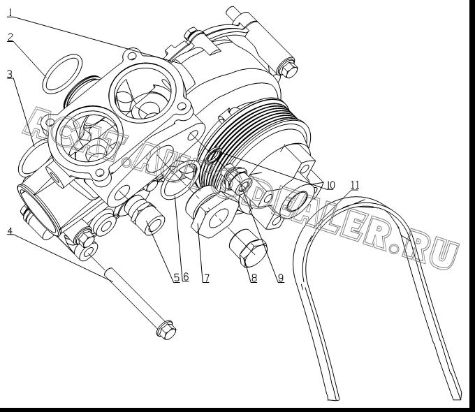 Water pump L3000-1307100C для Yuchai YC6L260-30