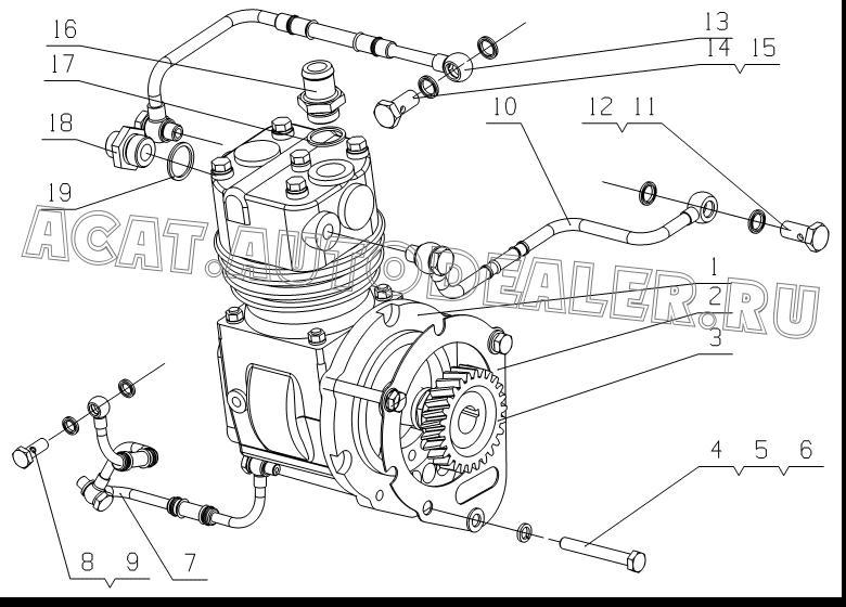 Air inlet joint, air compressor A4130-3509011 для Yuchai YC6L260-30