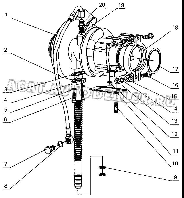 Turbocharger (Honeywell TB31 717360-0005) G0200-1118020B для Yuchai YC4112ZQ