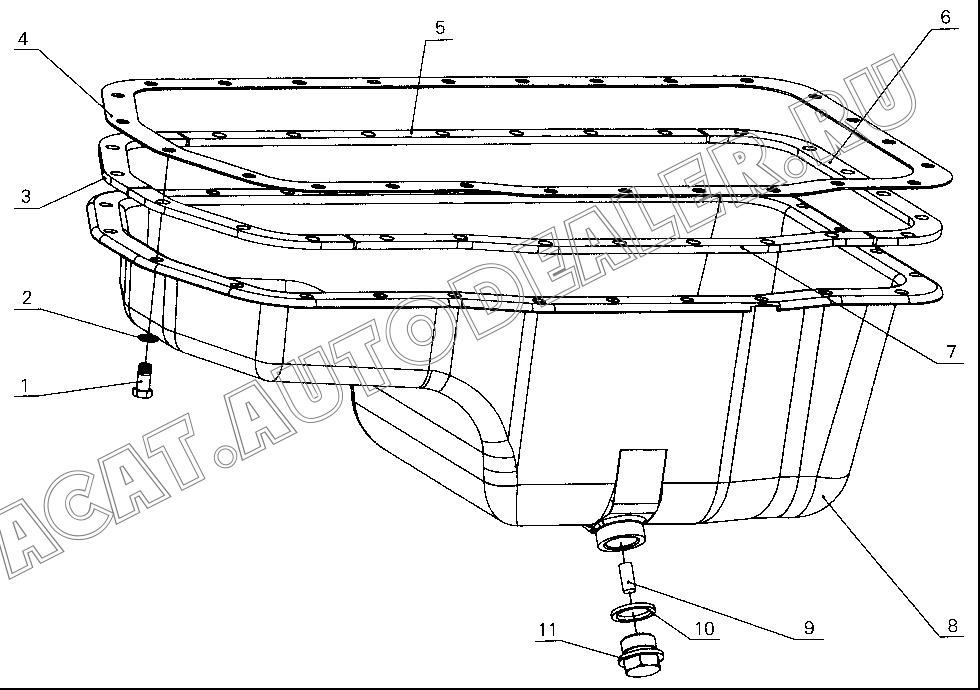 Oil pan gasket III E0100-1009011 для Yuchai YC4112ZQ