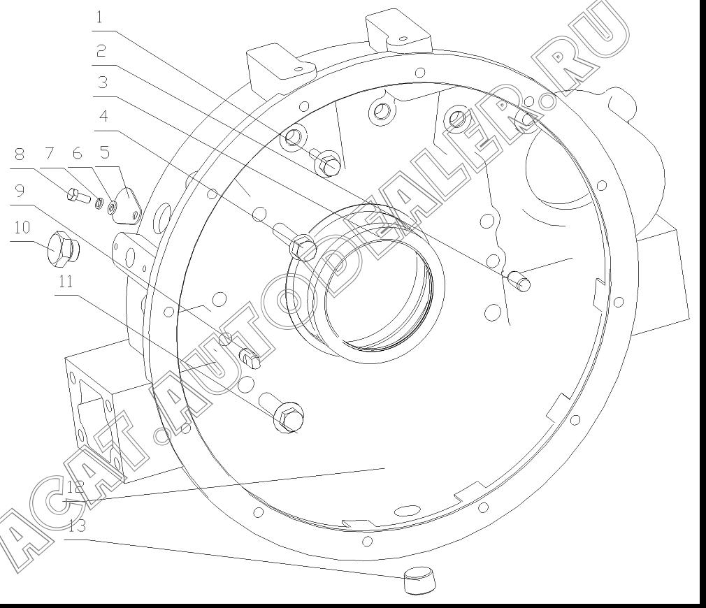 Цилиндрический палец 12х24 YC24-B1224 для Yuchai YC6108G
