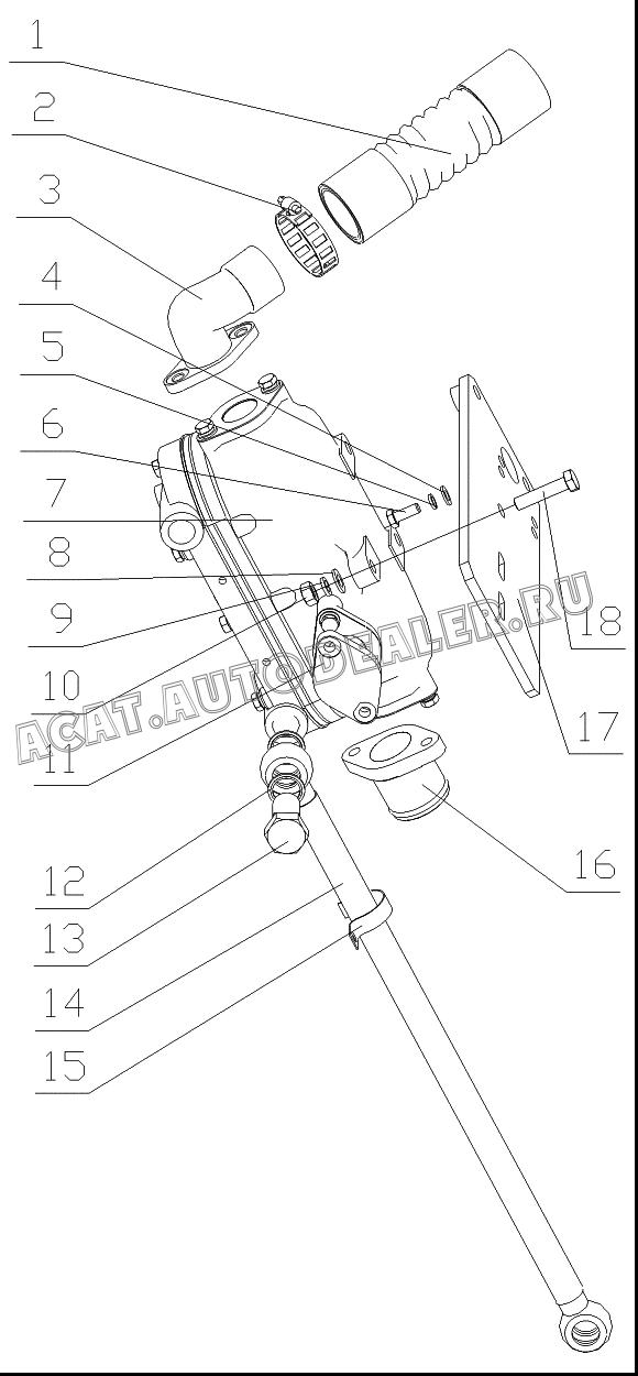 Резьбовая резиновая труба 1640H-1013008B для Yuchai YC6108G