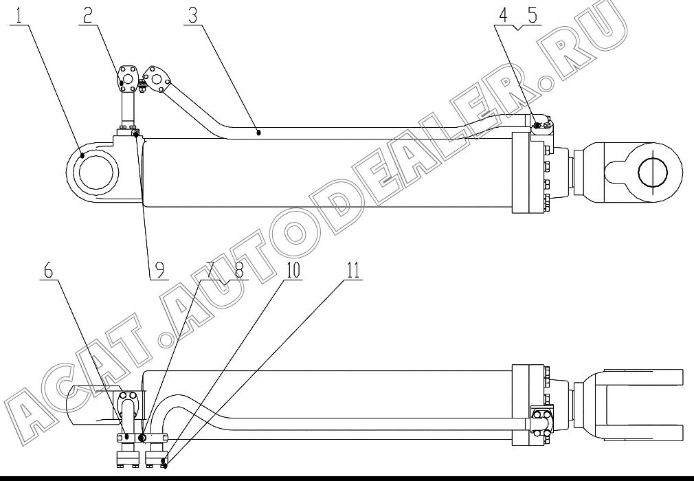 Right Cylinder CG956C150/80-00(R) для ChengGong ZL50E-3