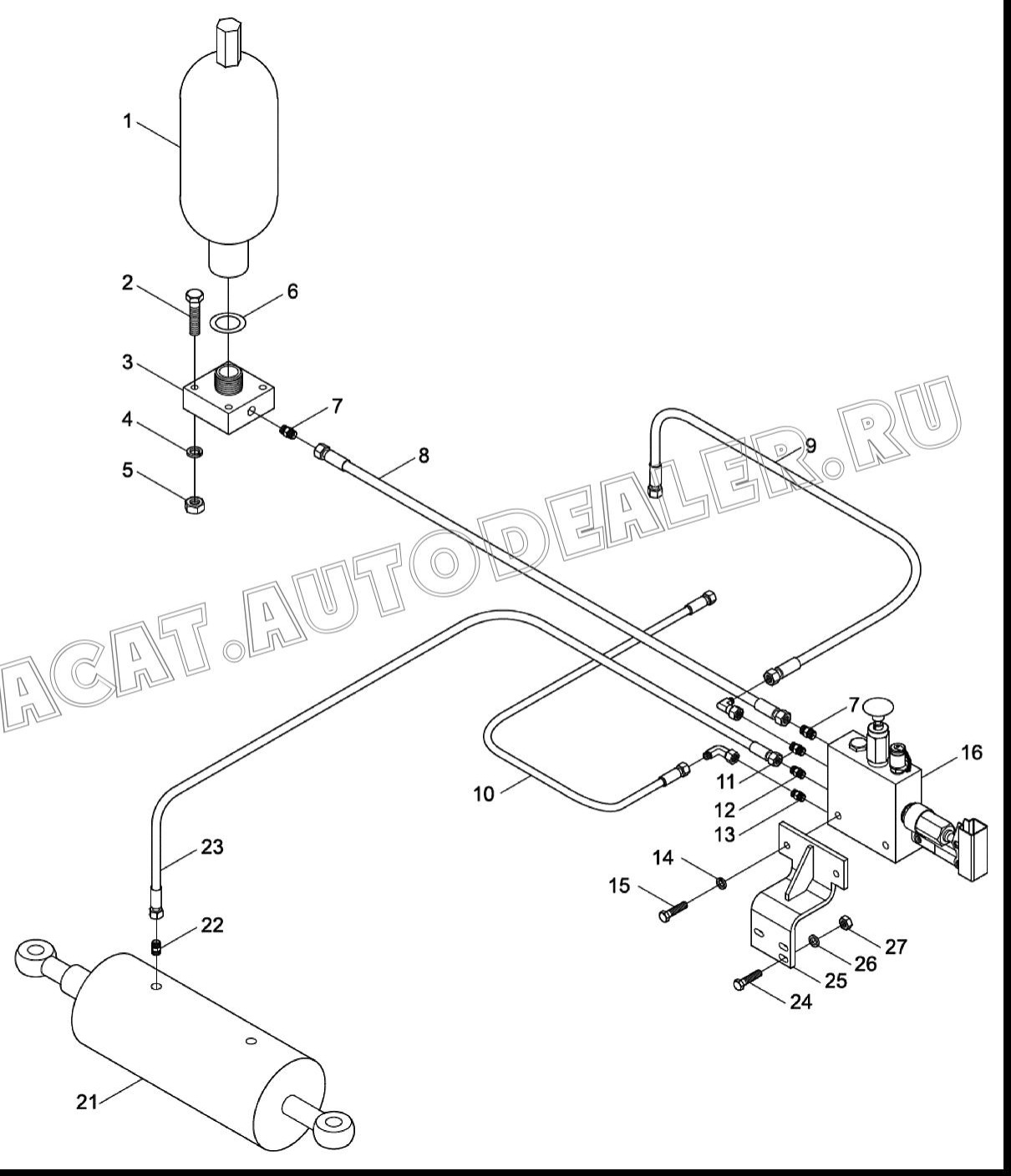 Ручная тормозная клапанная колодка в сборе 803043639 для XCMG XT873